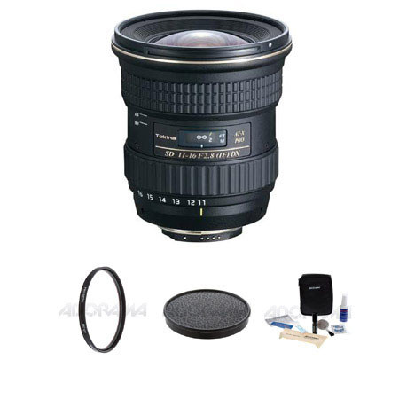 Tokina 11mm - 16mm F/2.8 ATX Pro DX Autofocus Zoom Lens Kit, for Sony Digital SLR Cameras. With Tiffen 77mm UV Wide Angle Filter, Professional Lens Cleaning Kit, Slip On Lens Cap for 77mm Wide Angle Filters