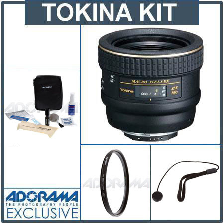 Tokina AT-X 35mm f/2.8 PRO DX Macro Nikon Digital Mount Lens Kit, with Tiffen 52mm UV Filter, Lens Cap Leash, Digital Camera & Lens Cleaning Kit