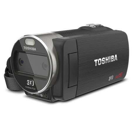 Toshiba CAMILEO Z100 Full HD 3D Camcorder, Dual 5MP BSI CMOS Image Sensors, Glasses-Free 2.8" 3D LCD Touch Display, 3D: 4x & 2D: 10x Digital Zoom