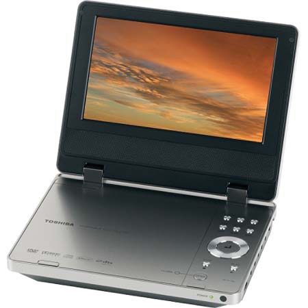 Toshiba Portable DVD Player with 7&quot; LCD Screen, Stereo Speakers, Dolby Digital and DTS Decoder. image