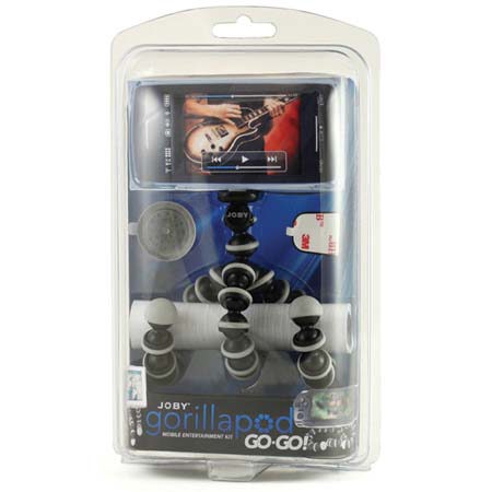 Joby Gorillapod Go-Go, Mini Tripod / Grip for Mobile Phones, PDAs, MP3/Video Players, Point &amp; Shoot Cameras, Supports 10.6 Ounces, Black/Gray image