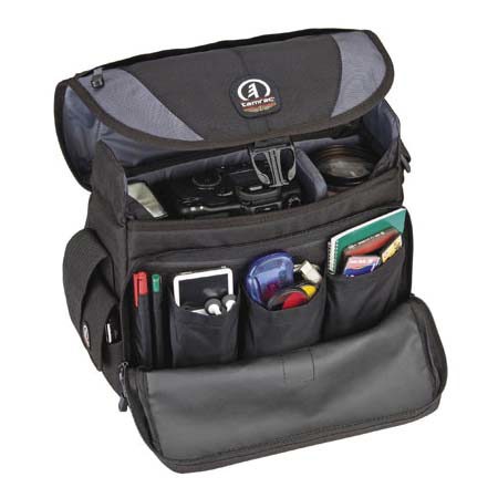 Tamrac 5535 Adventure Messenger 4 Shoulder Bag for SLR with 6" Zoom Lens Attached, Lenses, Flash and Accessories, Gray/Black image