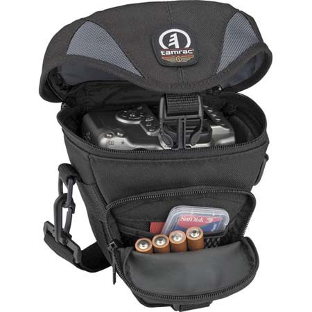 Tamrac #5513 Adventure Zoom 3 Holster Case, for Compact Digital &amp; Film SLRs with Zoom Lens up to 3" Long Attached - Grey/Black image