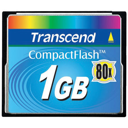 Transcend 1 GB, 80x High Speed Series, Compact Flash Memory Card. image