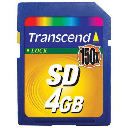Transcend 4 GB, 150x Ultra High-Speed Secure Digital High Capacity (SDHC) Memory Card image
