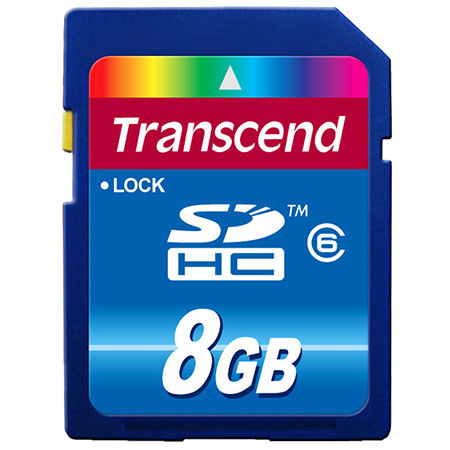 Transcend 8 GB Secure Digital High Capacity (SDHC) Class 6 Memory Card image