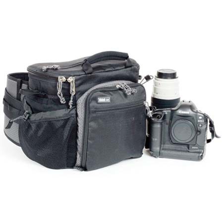 Think Tank Speed Racer, Beltpack for a Pro Size SLR with Lens Attached and 80 - 200mm f/2.8 Next to it. image