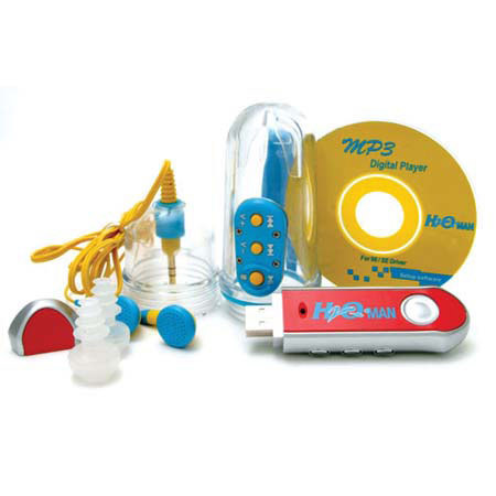 Intova H2oMan Waterproof MP3 Player with USB Interface, with Headphones, 512mb image