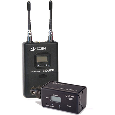 Azden 310xt UHF On-Camera Plug-in System, Consists of 310UDR Receiver with 35XT Plug-In Transmitter