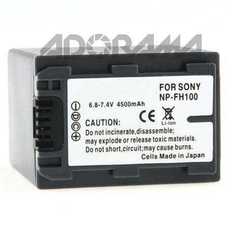 Adorama Lithium-Ion L-Series Camcorder Battery with Info, Replacement for the Sony NPFH-100 , 4500mah image