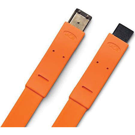 LaCie FireWire 400 to FireWire 800 Flat Cable, 3.94', with 24 Adhesive Labels - Color: Orange image