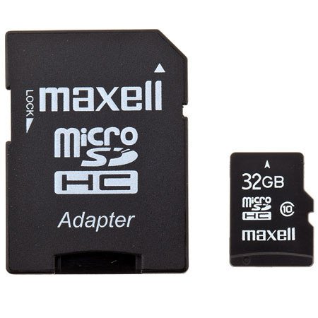 Maxell 32GB MicroSDHC Class 10 Flash Memory Card, 17 Mbps Max Write Speed, 27 Mbps Max Read Speed