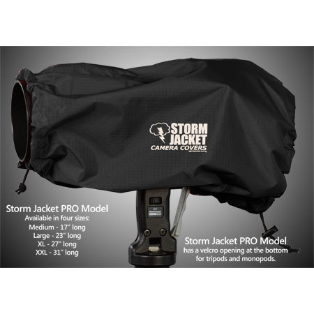 Vortex Media Pro Storm Jacket Cover for an SLR Camera with a Large Lens Measuring 14" to 23" from Rear of Body to Front of Lens, Color: Black