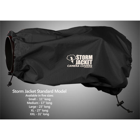 Vortex Media Storm Jacket Cover for an SLR Camera with a Long Lens Measuring 14" to 23" from Rear of Body to Front of Lens, Color: Black