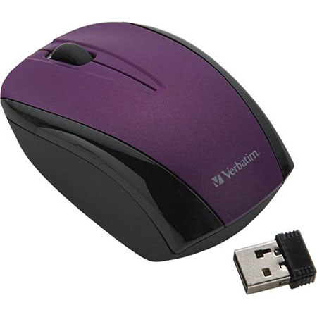 Verbatim Nano Wireless Notebook Optical Mouse - Purple