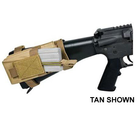 NcSTAR Vism Single Magazine Pouch with Stock Adapter, for a 5.56/223, or 7.62x39 Double Stack Magazine, Green.