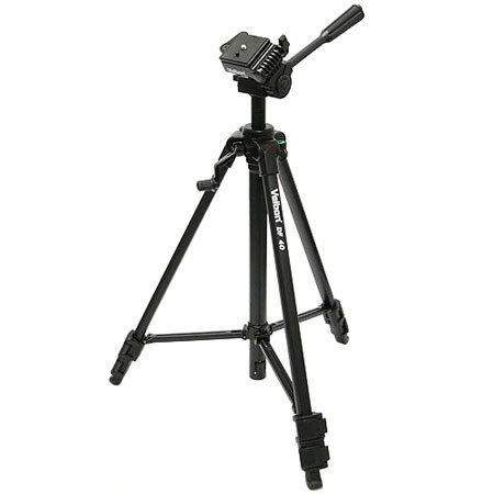 Velbon DF-40 Deluxe Lightweight Photo/Video Tripod with 3 Way Panhead &amp; Quick Release Shoe, (Height 20.5" - 57", Maximum Load 10 lbs) image
