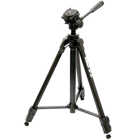 Velbon DF-60 Deluxe Heavy Duty Photo/Video Tripod with 3 Way Fluid Panhead &amp; Quick Release Shoe, (Height 23" - 63.5", Maximum Load 15 lbs) image