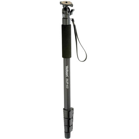 Velbon RUP-43 Compact 4-Section Aluminum Monopod with Ball &amp; Socket Head, Black image