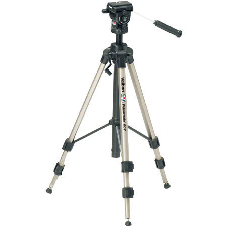 Velbon Videomate 607 Video Tripod with PH-368 2 Way Fluid Head - Supports 15 lbs image