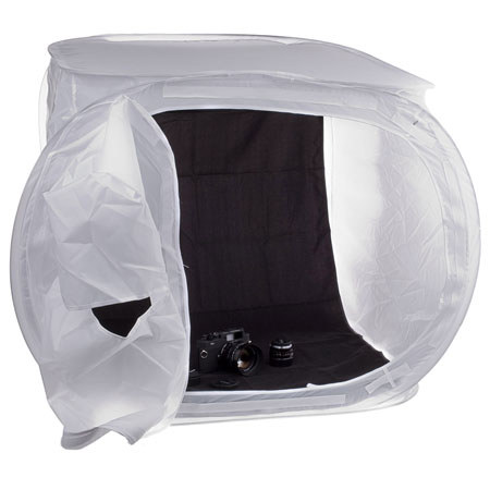 Adorama De-Shadow Box, Portable Still Life Studio In-A-Bag, with 16" x 16" Soft Light Box, Halogen Lamps, Blue Background Sweep, &amp; Custom Carrier image