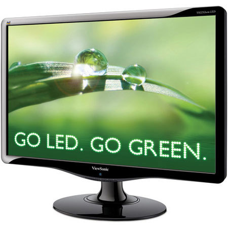 ViewSonic VA2232wm-LED 22" Widescreen LCD Computer Display, 1680 x 1050 Resolution, 16:10 Aspect Ratio, 5.0 ms Response Time, 15-Pin Mini D-Sub (VGA)