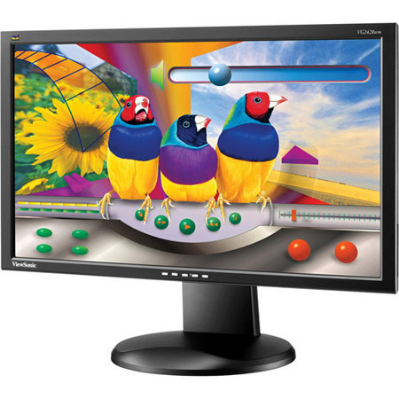 ViewSonic VG2428wm 23.6" Widescreen LCD Computer Display, 1920 x 1080 Resolution, 1000:1 Contrast Ratio, 5ms Response Time, 15-Pin Mini D-Sub/DVI-D