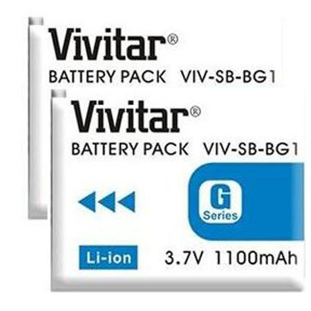 Vivitar Replacement Rechargeable Lithium Battery for Sony NP-BG1, Pack of Two