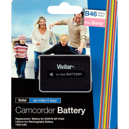 Vivitar Replacement Rechargeable Lithium Battery for the Sony NP-FH50, 2300 mAh Capacity image