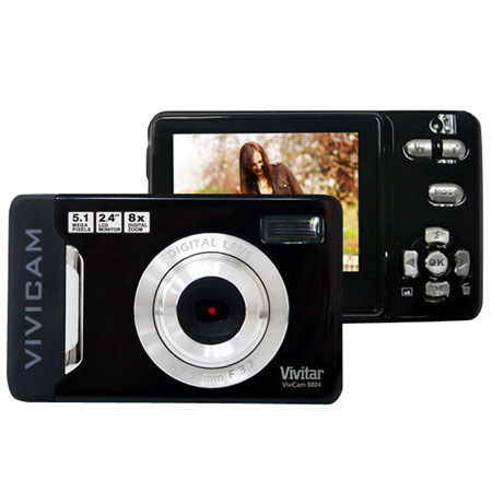 Vivitar Vivicam 5024 5.1MP Digital Camera, 8x Digital Zoom, 2.4&quot; Screen, SD Card - Black image