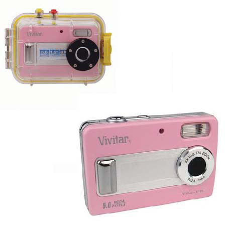 Vivitar ViviCam VC5188 Underwater Digital Camera, 5.0 Megapixel, 8x Digital Zoom, Pink image