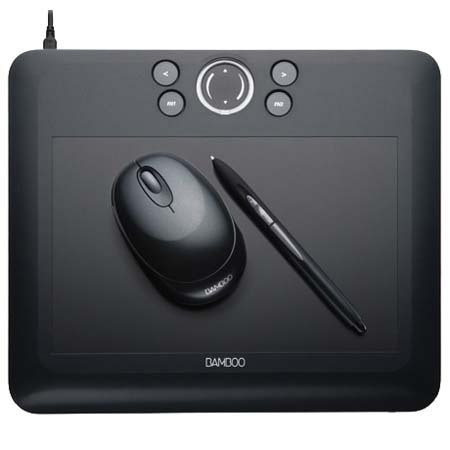 Wacom Bamboo Fun Medium Size Tablet with Pen, Mouse &amp; Graphics Software, for Mac &amp; PC, Black image