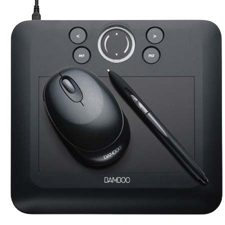Wacom Bamboo Fun Small Size Tablet with Pen, Mouse &amp; Graphics Software, for Mac &amp; PC, Black image