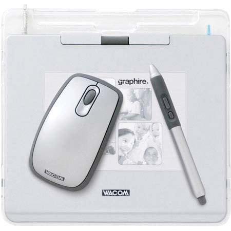 Wacom 4x5 USB Graphire 4 Silver Graphics Tablet with Pen, Mouse and Software Refurbished By Wacom image