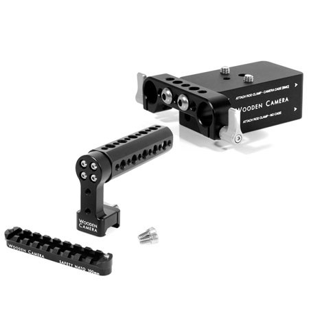 Wooden Camera Mini Baseplate for Blackmagic Camera - Bundle - with Wooden Camera NATO Handle Kit, Cheese