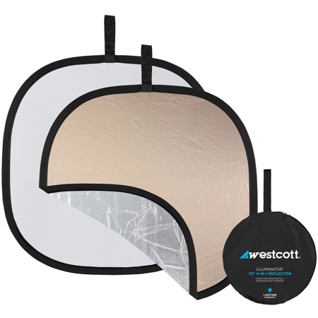 Westcott Illuminator Reflector Panel 30" 4-in-1 Collapsible Disc Reflector, Sunlight / Silver &amp; White / Diffuser. image