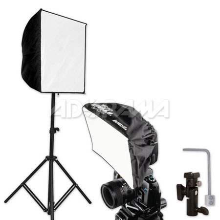 Westcott Speedlight Kit with Mini and Micro Apollo Softboxes, L-Bracket, Shoe Mount &amp; Stand image