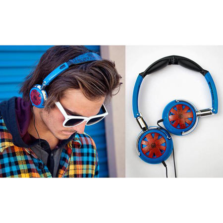 Wicked WI-8100 Tour Portable Stylish Folding Blue with Red Design Headphone