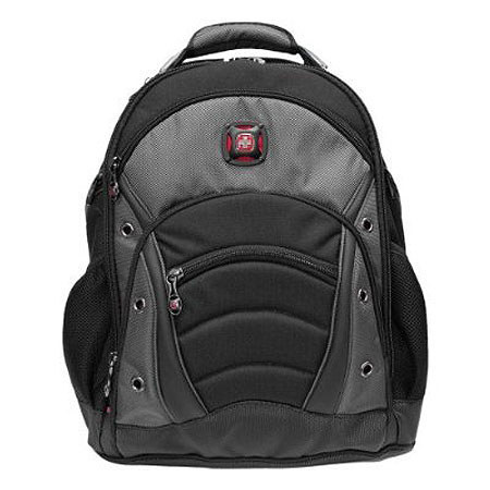 Wenger SwissGear Synergy 15.6" Computer Backpack with Shock Absorb Shoulder Strap, Quick Pocket with Headset Port - Blue/Grey