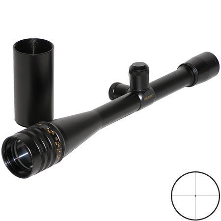 Weaver 36 x 40mm Target T Series T-36 Riflescope, Matte Black Finish with 1/8 MOA Fine Crosshair Dot Reticle &amp; Adjustable Objective. image