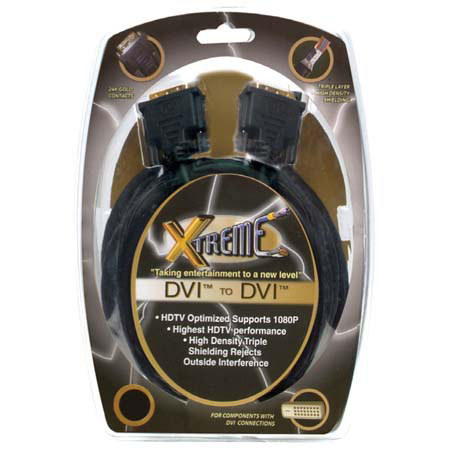 Xtreme Cables 3' DVI to DVI Super High Performance Cable.