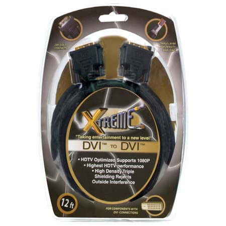 Xtreme Cables 12' DVI to DVI Super High Performance Cable.
