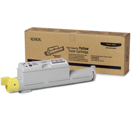 Xerox 106R01220 High Capacity Yellow Toner Cartridge for Phaser 6360 Series Printer, 12000 Pages Yield