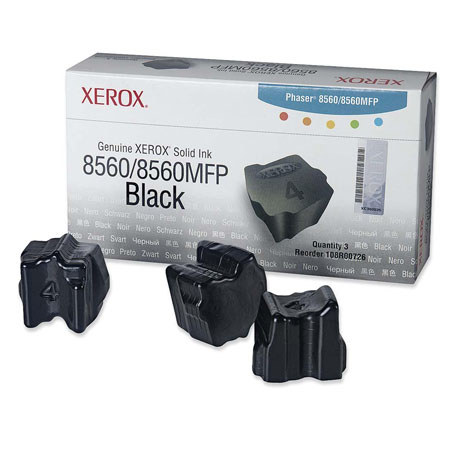 Xerox 108R00726 Black Solid Ink for Phaser 8560MFP/ 8560 Series Printer, 3 Sticks, 3400 Pages Yield