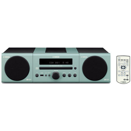 Yamaha MCR-040 Bookshelf Micro Component System with Built-in iPod Dock, CD Player, FM Radio, USB and Mini Jack Inputs - Light Gray
