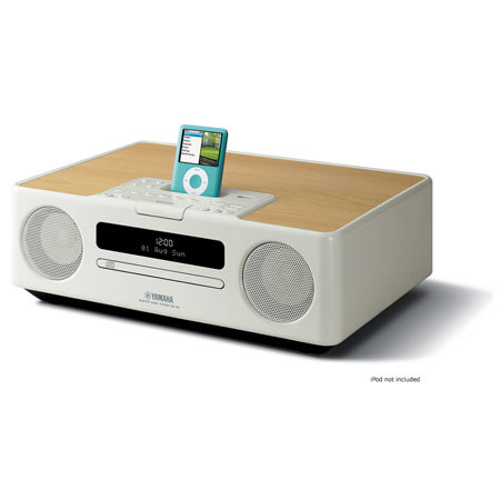 Yamaha TSX-130 Desktop Audio System with Four DSP Modes, 30-Station Preset FM Tuner, Alarm Modes, Clock with Dual Alarm Function - White