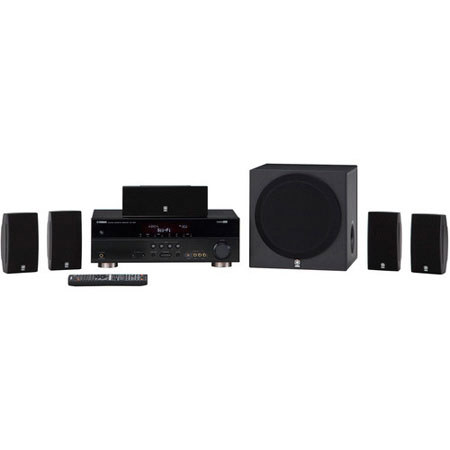 Yamaha YHT-493 5.1 Channel 600 Watt Home Theater Speaker System, iPod and Bluetooth Compatible, 17 Surround Program - Black @ Adorama Camera