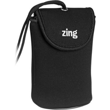 Zing Black Neoprene Case for Large Size Point & Shoot Cameras, with Belt Loop & Neck Strap