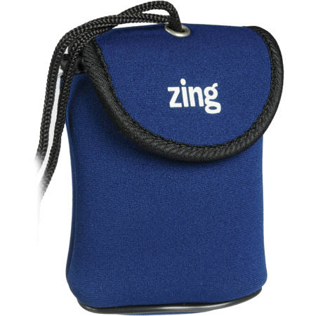 Zing Blue Neoprene Case for Large Size Point & Shoot Cameras, with Belt Loop & Neck Strap