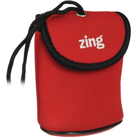 Zing Red Neoprene Case for Large Size Point & Shoot Cameras, with Belt Loop & Neck Strap